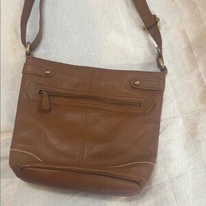Born Izabel Bucket Crossbody Bag in Saddle Brown Leather‎